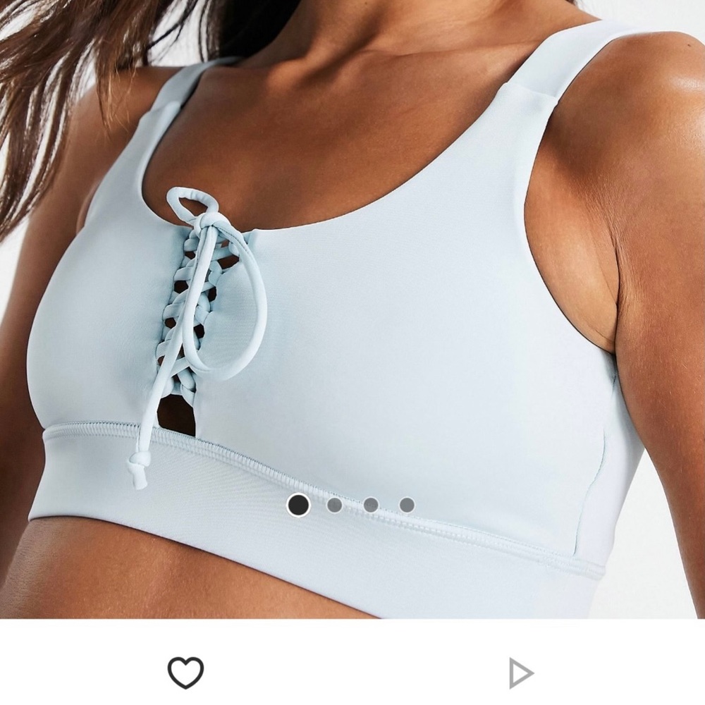 GUESS scoop back activewear bralette
in blue - part of a set